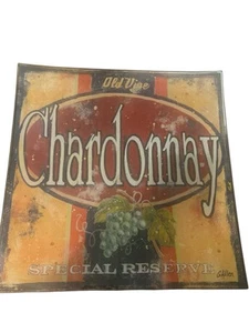 Old Vine Wine Chardonnay Glass Plate - Picture 1 of 5