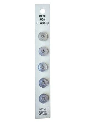Buttons Clear Round 4Hole 5Pack 1/2" Translucent Blumenthal Lansing C070 Vintage - Image 1 of 4