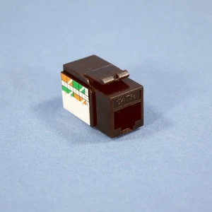 Cooper 5547-5EB Brown Cat5e Snap-In Modular Data Jack 110 Style 8-Position RJ45 - Picture 1 of 5
