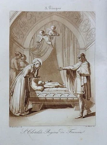 1841 SANTA CLOTILDE REGINA DI FRANCIA CON TESTO - Imagen 1 de 1