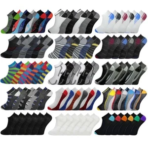 6 Pairs Mens Trainer Liner Ankle Socks Funky Designs Adults Sports 6-11 - Picture 1 of 53