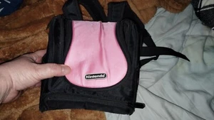 Nintendo DS, DSi and 3DS Backpack Bag Carry Case With Straps Black/Pink Color - Picture 1 of 3