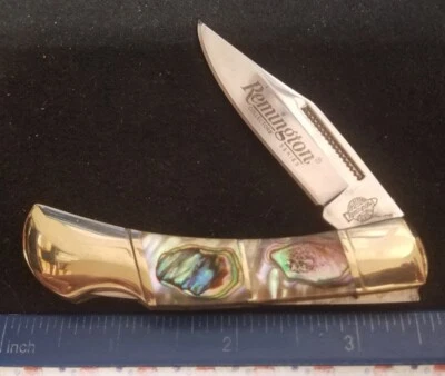 Remington Collectors Series Lockback Knife, Genuine Abalone Handles & - Image 1 of 4