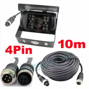 Caravan Truck Van 4Pin CCD Car Rear View Reversing Backup Camera + 10M Cable Kit - Picture 1 of 11