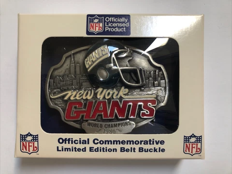Limited Edition 1986 New York Giants Belt Buckle Siskiyou Buckle Co Cover