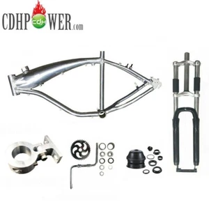 Cuadro y manivela y horquilla de tanque de gasolina de aluminio cepillado de 2,4 L para bicicleta motorizada de gasolina de 2 tiempos - Imagen 1 de 21
