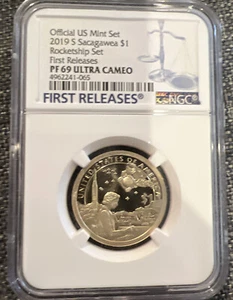 Juego de cohetes Sacagawea NGC 2019 a prueba S $1 nativo lanzamiento primer PF69 - Imagen 1 de 1