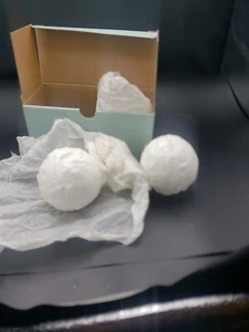 Partlite 3" Glitter Snowballs Set Of 2 With Box Unused - Picture 1 of 7