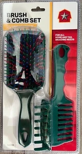 Set spazzola e pettine per cavalli verde nuovo - Foto 1 di 2