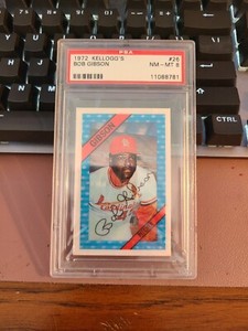 1972 Kellogg's #26 Bob Gibson HOF PSA 8 NMMT COR Lifetime SO 2578