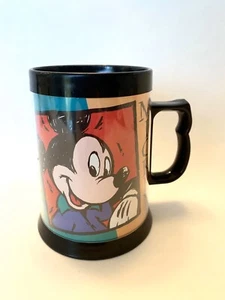Vintage Thermo Serv Plastic Mug Cup Mickey Mouse Disney Cool Mickey Color Block - Picture 1 of 7