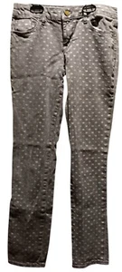 Gap Kids Super Skinny Girls Jeans Gray With White Hearts, Adjustable Waistband - Picture 1 of 5