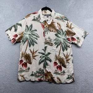 Croft Barrow Herren Button Down Hemd Tropical Floral Kurzarm Kragen Größe XL - Bild 1 von 11
