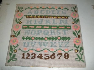 fertige Vintage Nadelspitze ABC 123 Probenehmer 10" x 10" - Bild 1 von 2