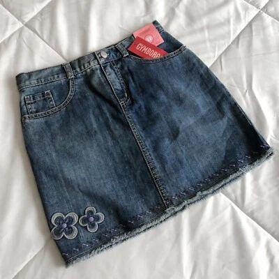 NWT Gymboree Denim Mini Skirt with Embroidered Flower Detail Summer 2010 - Image 1 of 4