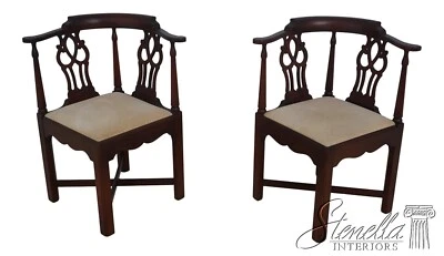 F64361EC: Par de sillas esquineras Chippendale caoba SILLA NOGAL Foto 1 de 4
