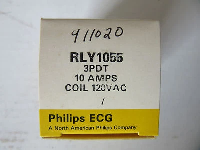 ECG Component Philips Relay RLY1055 Relay 3PDT 10A @ 240VAC, Coil 120VAC NEW!!! - Image 1 of 3
