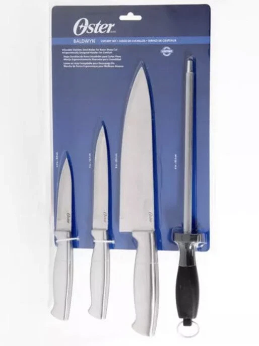 Nuevo..! Juego de cubiertos Oster Baldwyn de 4 piezas cuchillas de acero inoxidable Foto 1 de 4