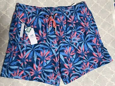 SOUTHERN TIDE NUEVO PANTALÓN CORTO DE BAÑO HOMBRE ENVEJECIDO DENIM M FLORES TROPICALES TALLA S Foto 1 de 4