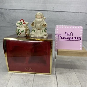 2004 Lenox HOLIDAY Santa & Toys Bag Porcelain Salt And Pepper Shakers Set In Box - Picture 1 of 16
