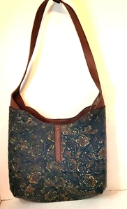 Besso Tooled Leather Shoulder Bag Brown Black USA (PURSE-46-M-9) - Picture 1 of 8