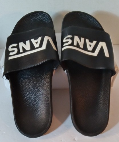 Vans Sandali "Slide On" Nero e Bianco Uomo Slip On Slides Taglia 12