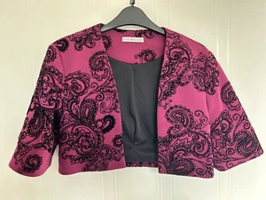 Gina Bacconi Bolero Jacket Size 10 purple and black worn once - Picture 1 of 3