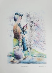 Holiday Shopping by Seymour Rosenthal Lithograph - Picture 1 of 1