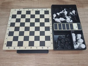 RARE Vintage Soviet Set Chess ROAD MAGNETIC USSR set. 5.1×5.1 inch board - Picture 1 of 11