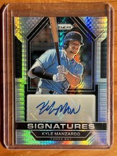 2023 Panini Prizm - Signatures Silver Prizm #SIG-KM Kyle Manzardo Rookie Cars