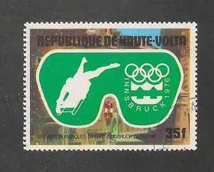Burkina Faso #384 (A122) VF USED - 1975 35fr Sledding & Olympic Emblem - Picture 1 of 1