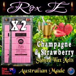 2X Snap Bars CHAMPAGNE & STRAWBERRY Scented Soy Wax Melts Candle Tarts - Picture 1 of 3