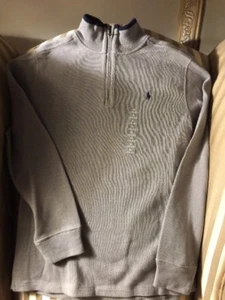 NWT Polo Ralph Lauren Kids Boys Sz XL 18-20 pullover 1/2 zip gray cotton - Picture 1 of 4