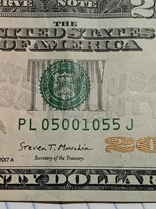 fancy serial number 20 dollar bill 5s , Every We're, With Ink Errors - Picture 1 of 22