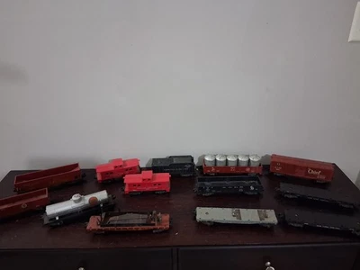 American Flyer S Frieght, Tanker, Tender, Cabooses, Flatcars, Gondolas Lot Of 13 - Image 1 of 4