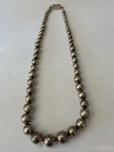 Vintage Taxco Mexiko Sterlingsilber abgestufte Perlenkette 86,6 g 20 Zoll - Bild 1 von 11