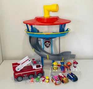 Paw Patrol Hauptquartier Aussichtsturm Spielset mit Metallfahrzeugen & 4 Figuren Konvolut - Bild 1 von 17