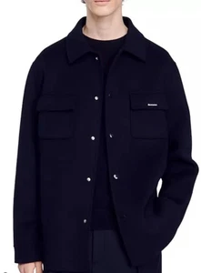 Men’s Sandro New Beta Snap Front Shirt Jacket In Marine. Coat. NWT $715 Pick Sz - Picture 1 of 10