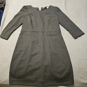 NUEVO Vestido recto tejido Ponte gris hueco talla grande manga 3/4 cremallera expuesta informal - Imagen 1 de 8