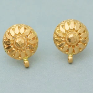 bis 916 print gold 1.5cm stud earring for mother engagement jewelry - Foto 1 di 3