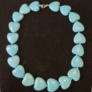 Collar de piedra corazón turquesa - Imagen 1 de 5