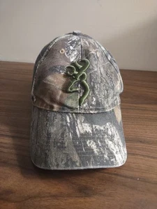 Browning Camo Camouflage Baseball Cap Hat Green Adjustable Hunting Outdoors - Picture 1 of 8