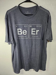 Banana Republic Graphic Tee Shirt BeEr Mens Size XL Grey Single Stitch Soft Tee - Picture 1 of 10