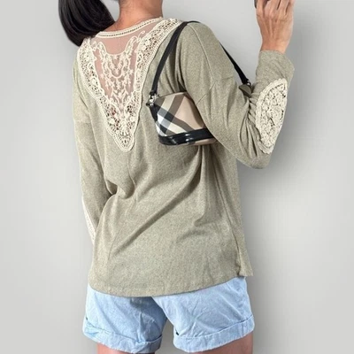 Просто Noelle богемное шик кружева крючком свитер романтический Flowy Cottagecore S/M - Изображение 1 из 4