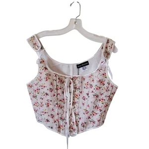 SCARLET DARKNESS Women's Renaissance Lace Up Floral Print Corset Size XL NEW - Picture 1 of 3