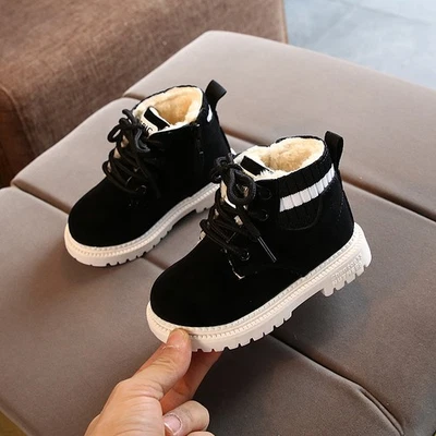 Winter Kids Warm Snow Boots Ankle Boots Boys Girls Chelsea Fur Lined Shoes 2025@