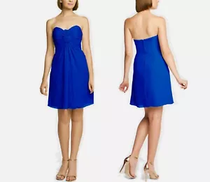 D.Tutera/Gather & Gown~Chiffon Strapless Mini Bridesmaid/Prom Dress Royal Blue~0 - Bild 1 von 8