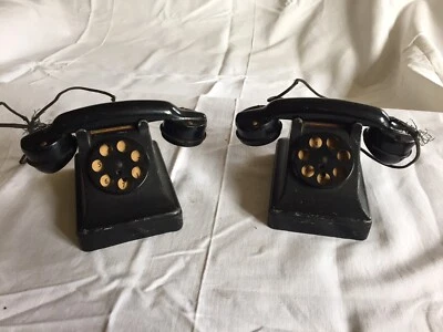 Paire de téléphones - Jouet d’enfant ancien Américain - Gilbert Toys - 1930’ - Photo 1/3