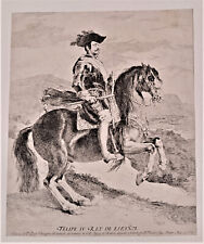 Francisco Goya Heliogravure Equestrian Portrait King Philip IV After Velazquez