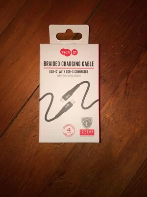 Tech 21 Charger USB-C Cable W/Lightning Connector iPhone/iPad/iPod Gray 4ft. - Image 1 of 2